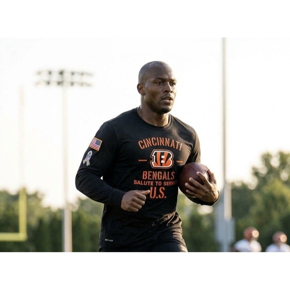 Nike Bengals Men Large Salute To Service Dri-FIT Long Sleeve Shirt Black NFL